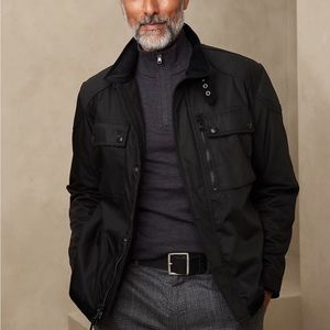 Banana Republic The Moto Jacket Black XL Bomber Varsity